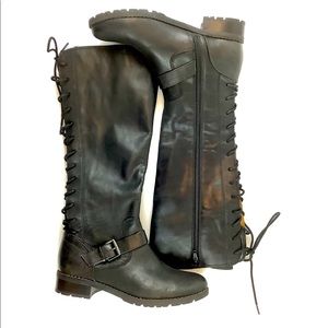 Sofft Kristie Leather Lace Up Tall Boot Sz 6.5M